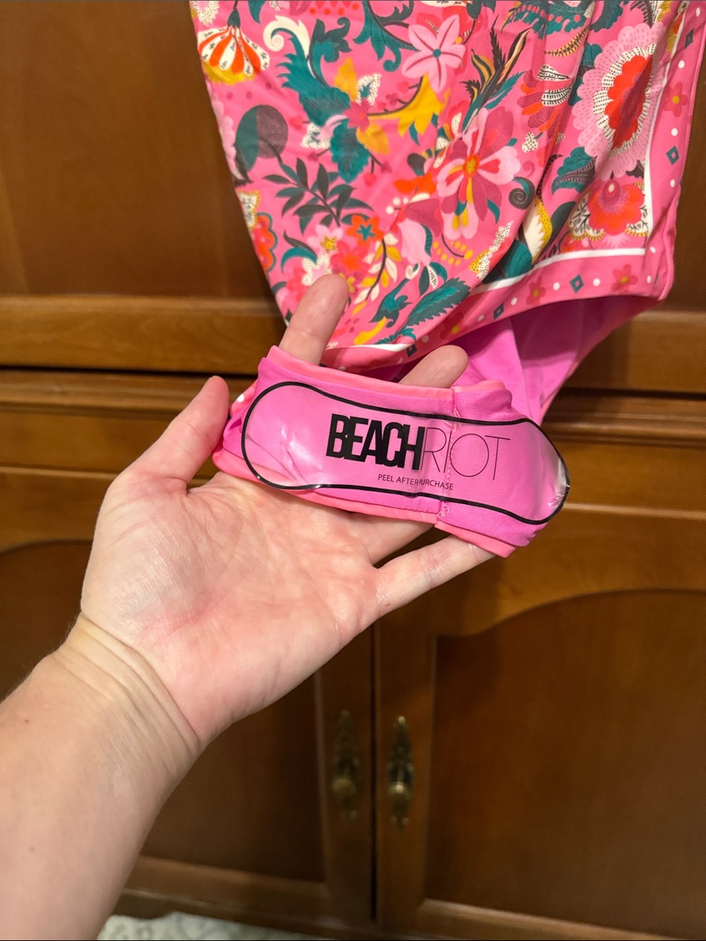 Beachriot Women’s  Pink Floral One-Piece Swimsuit - Picture 2 of 7
